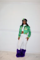 HMaint Crop Varsity Jacket