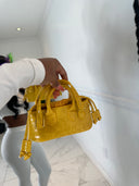 Mustard Croc Mini Bag