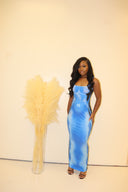 Virtual Body Blu Maxi Dress