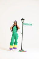 RêveGras Ribbed SS Pant Set-Green