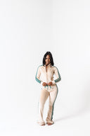 Rêve Script Velour Tracksuit-Clover Crème