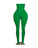 RêveGras Ribbed SS Pant Set-Green (PREORDER)