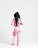 Rêve Script Velour Tracksuit- Lt.Pink/Dark Pink