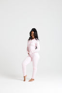 RêveBabe Script Lounge Zip Set - Pink