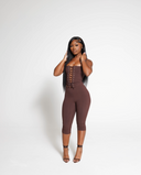 Brown Ribbed Capri Sêt