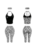 RB Halter Zebra Capri Sêt - Black (PREORDER)