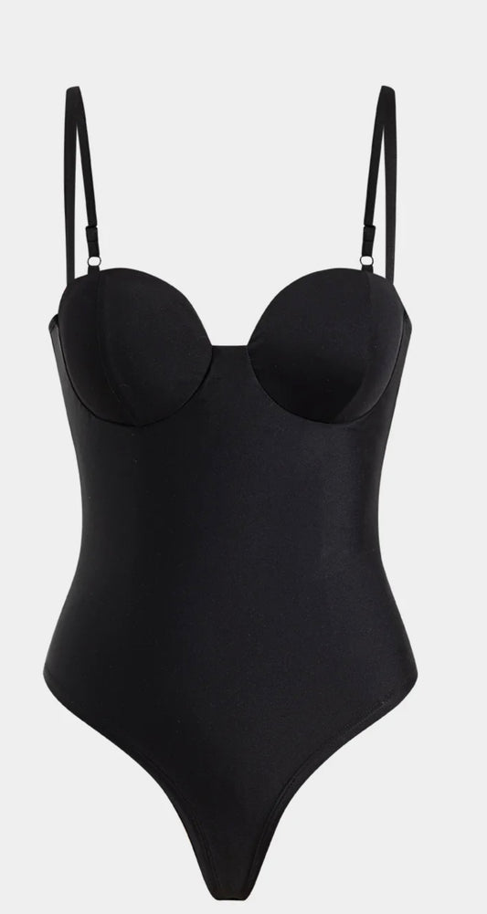 Plain Jane Bodysuit-Black