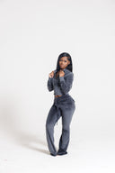 Velour Sculpt Pant Sêt- Grey