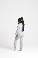 RêveBabe Script Lounge Zip Set - Grey