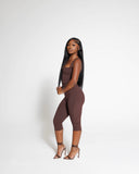 Brown Ribbed Capri Sêt
