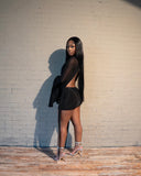 Draped Mini Drêss -Black