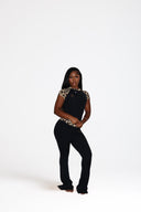 RB Leopard Pant Sêt - Black