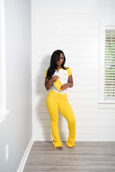 Rêve Lounge Play Pant Set- Yellow/White