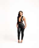 Liquid Wrap Jumpsuit- Onyx