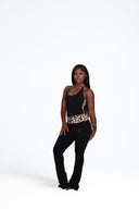RB Halter Leopard Pant Sêt - Black