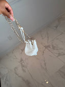 White Mini Bucket Purse