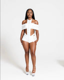 R Studded Cross Sêt- White