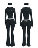 RêveGras Hooded LS Flare Pant Set-(PREORDER)