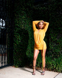 Draped Mini Drêss - Golden Muse
